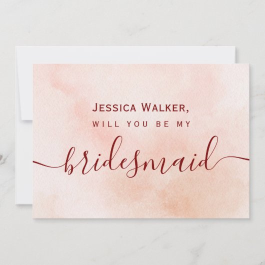 Eenvoudige Elegante Esthetische Waterverf mijn bru Kaart (Voorkant)