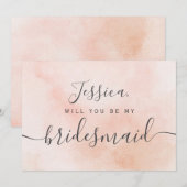 Eenvoudige Elegante Esthetische Waterverf mijn bru Kaart (Voorkant / Achterkant)