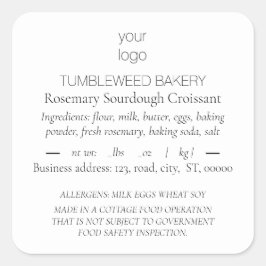 Eenvoudige elegante etiketten met ingrediënten