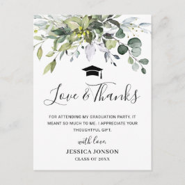 Eenvoudige Elegante Eucalyptus Afstudeer Dank Je Aankondigingskaart