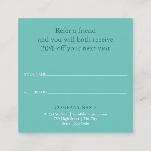 Eenvoudige elegante eucalyptus bladeren aanbevelingskaartje (Achterkant)