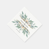 Eenvoudige, elegante eucalyptus bloemenservetten servet (Hoek)