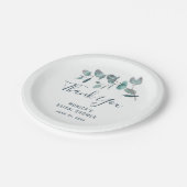 Eenvoudige Elegante Eucalyptus Bloemrijke Bruidson Papieren Bordje (Gekanteld)