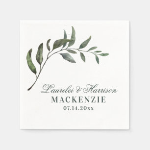 Eenvoudige Elegante Eucalyptus Branch Wedding Servet