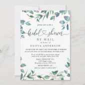 Eenvoudige Elegante Eucalyptus BRUIDS Uitnodiging  (Voorkant)