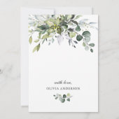 Eenvoudige Elegante Eucalyptus BRUIDSSCHENKING Per Kaart (Achterkant)