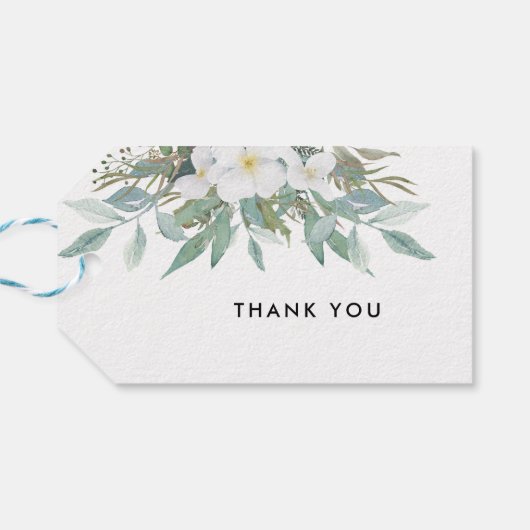 Eenvoudige elegante eucalyptus cadeaulabel (Achterkant Horizontaal)