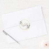 Eenvoudige Elegante Eucalyptus Dank u huwelijksgun Ronde Sticker (Envelop)