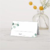 Eenvoudige elegante Eucalyptus groen rustieke brui Plaatskaartje (Voorkant)