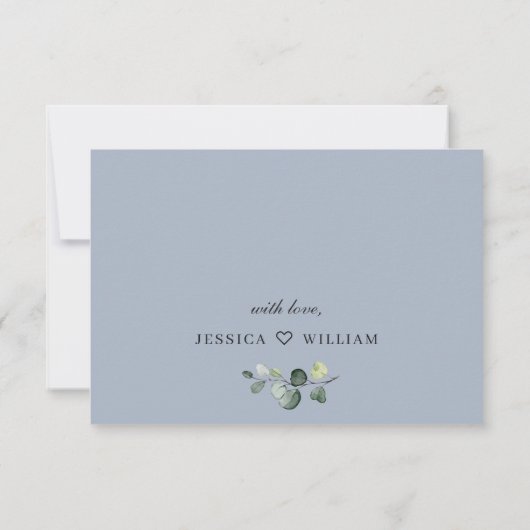 Eenvoudige Elegante Eucalyptus MAALTIJD KEUZE Brui RSVP Kaartje (Achterkant)