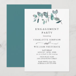 Eenvoudige Elegante Eucalyptus VERLOVINGSFEEST Kaart