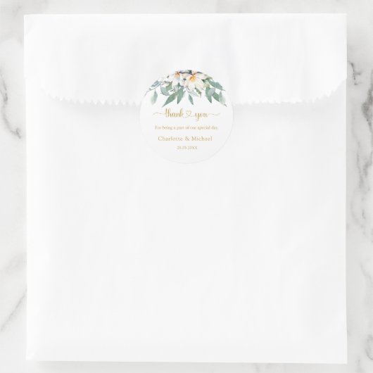 Eenvoudige, elegante eucalyptusbloem ronde sticker (Tas)