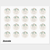 Eenvoudige, elegante eucalyptusbloem ronde sticker (Vel)