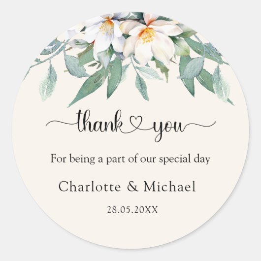 Eenvoudige, elegante eucalyptusbloem ronde sticker (Voorkant)