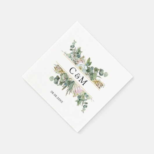Eenvoudige elegante eucalyptusbloem servet (Hoek)