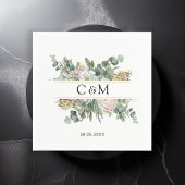 Eenvoudige elegante eucalyptusbloem servet