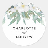 Eenvoudige, elegante eucalyptuscadeaulabels ronde sticker (Voorkant)