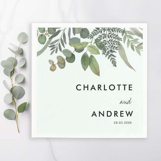 Eenvoudige elegante eucalyptusservetten servet