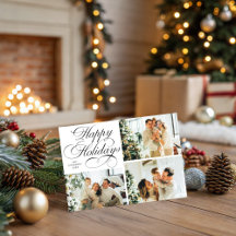 Eenvoudige Elegante Familie 3 Foto Collage Kerstmi