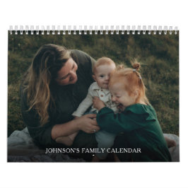 Eenvoudige Elegante Familiefoto Kalender