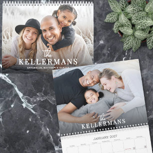 Eenvoudige Elegante Familiefoto Kalender