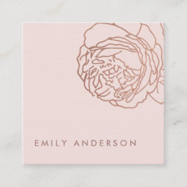 EENVOUDIGE ELEGANTE FAUX BLUSH PINK ROSE GOLD FLOR VIERKANTE VISITEKAARTJE