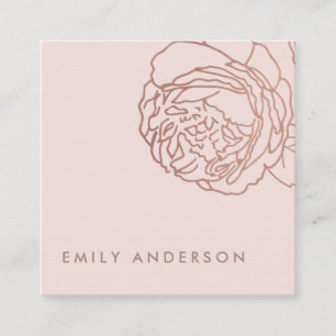 EENVOUDIGE ELEGANTE FAUX BLUSH PINK ROSE GOLD FLOR VIERKANTE VISITEKAARTJE