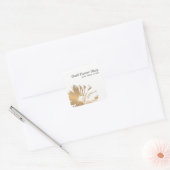 Eenvoudige Elegante Faux Gold Bloemist Vierkante Sticker (Envelop)