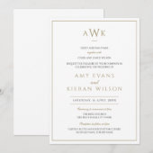 Eenvoudige Elegante Faux Gold Classic Monogram Huw Kaart (Voorkant / Achterkant)