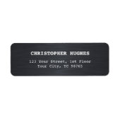 Eenvoudige Elegante Faux Metaal Zwart Wit Zaken Etiket (Voorkant)