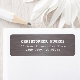 Eenvoudige Elegante Faux Metal White Business Etiket