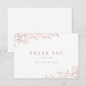 Eenvoudige elegante faux roos gouden vergulde bota bedankkaart (Voorkant / Achterkant)