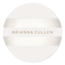 Eenvoudige elegante FAUX Silver en White Striped