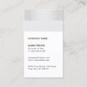 Eenvoudige Elegante Faux Silver White Consultant Visitekaartje (Voorkant)
