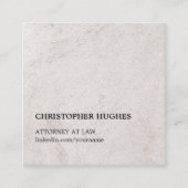 Eenvoudige Elegante Faux Stone Texture advocaat bi Vierkante Visitekaartje (Voorkant)