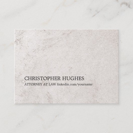 Eenvoudige Elegante Faux Stone Texture advocaat bi Visitekaartje (Voorkant)