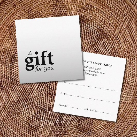 Eenvoudige Elegante Faux Zilveren Schoonheid Salon Vierkante Visitekaartje