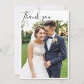 Eenvoudige elegante flatfoto Hartelijk dank Bedankkaart (Voorkant)