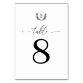 Eenvoudige Elegante Floral Crest Monogram Bruiloft Kaart (Voorkant)