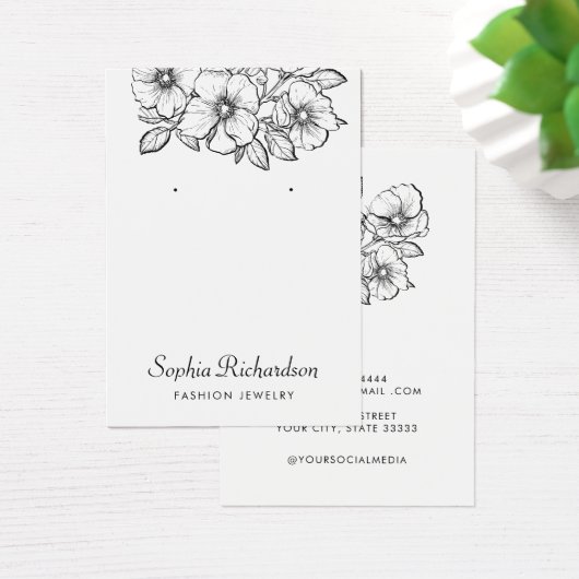 Eenvoudige elegante  Floral Earring Display Kaart (Bureau)