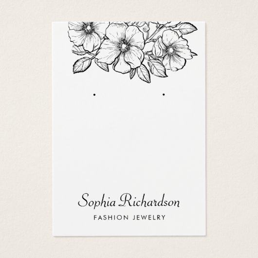 Eenvoudige elegante  Floral Earring Display Kaart (Voorkant)