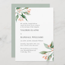 Eenvoudige Elegante Floral Formele Verwoording Bru