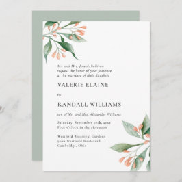 Eenvoudige Elegante Floral Formele Verwoording Bru Kaart