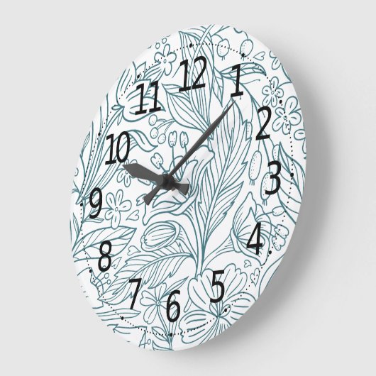 Eenvoudige elegante Floral Hibiscus Leaves | Grote Klok (Hoek)