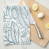 Eenvoudige elegante Floral Hibiscus Leaves | Theedoek (Quarter Fold)