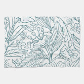 Eenvoudige elegante Floral Hibiscus Leaves | Theedoek (Horizontaal)