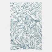 Eenvoudige elegante Floral Hibiscus Leaves | Theedoek (Verticaal)