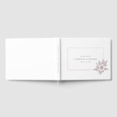 Eenvoudige Elegante Floral Mauve bruiloft Gastenboek (Volledig)