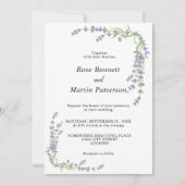Eenvoudige elegante floral minimalist lavender bru kaart (Voorkant)