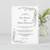 Eenvoudige elegante floral minimalist lavender bru kaart (Staand voorkant)